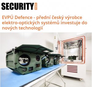Napsali o nás: Přední český výrobce elektro-optických systémů investuje do nových technologií