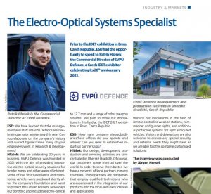 Napsali o nás: The Electro-optical Systems Specialist